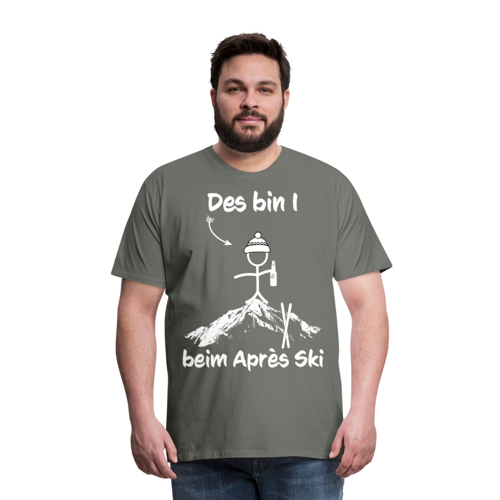 Des bin I beim Après Ski - Männer T-Shirt - Asphalt