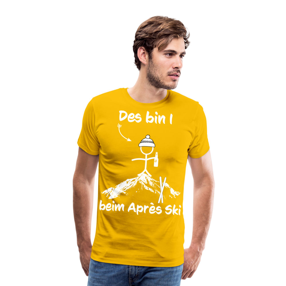 Des bin I beim Après Ski - Männer T-Shirt - Sonnengelb