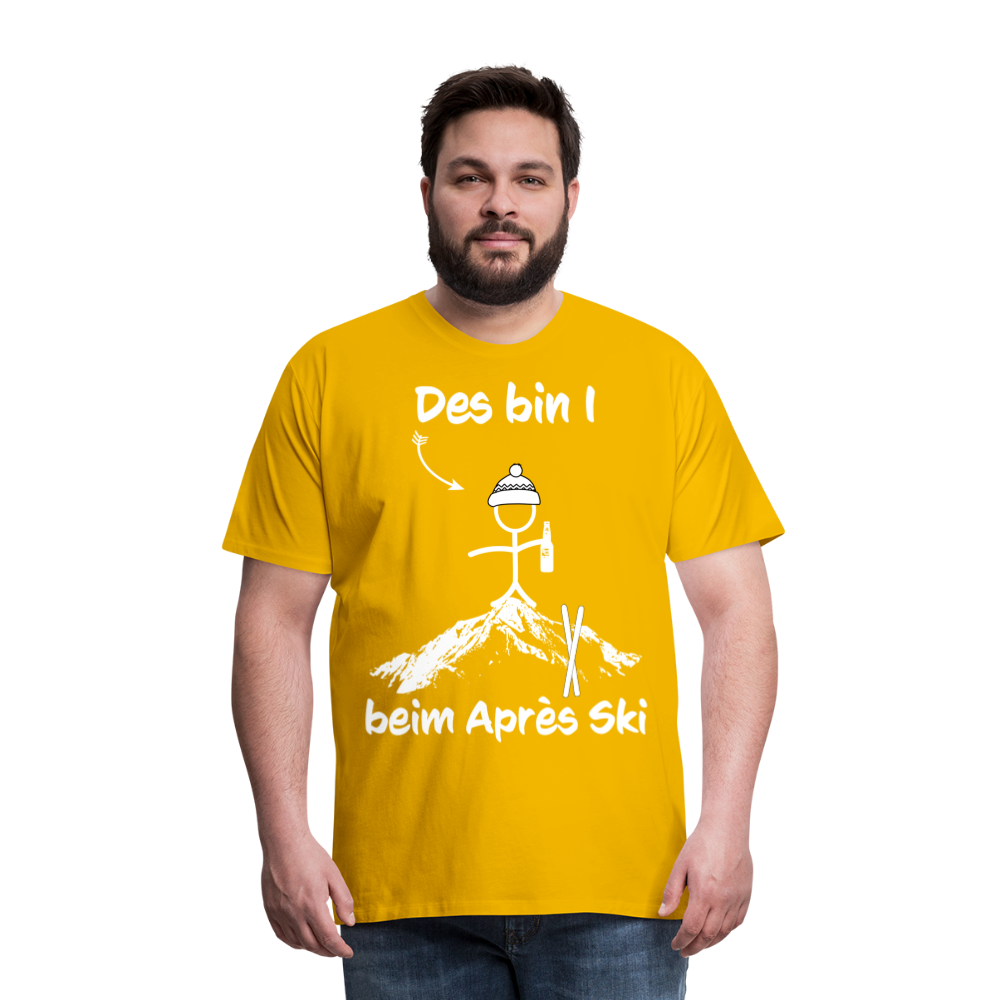 Des bin I beim Après Ski - Männer T-Shirt - Sonnengelb