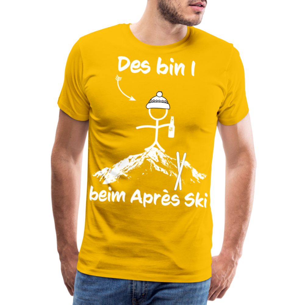 Des bin I beim Après Ski - Männer T-Shirt - Sonnengelb
