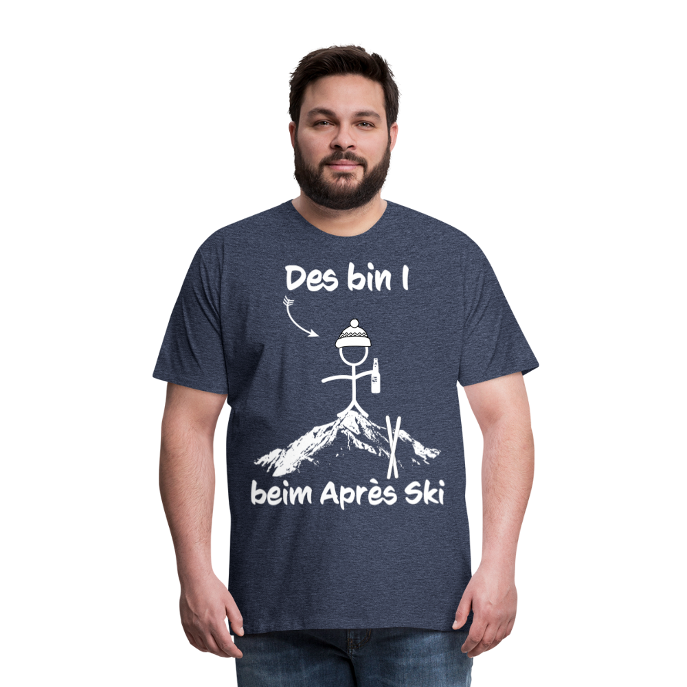 Des bin I beim Après Ski - Männer T-Shirt - Blau meliert