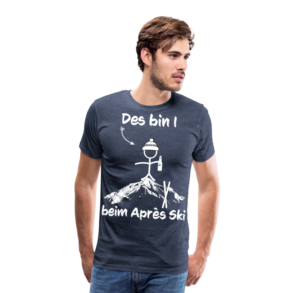 Des bin I beim Après Ski - Männer T-Shirt - Blau meliert