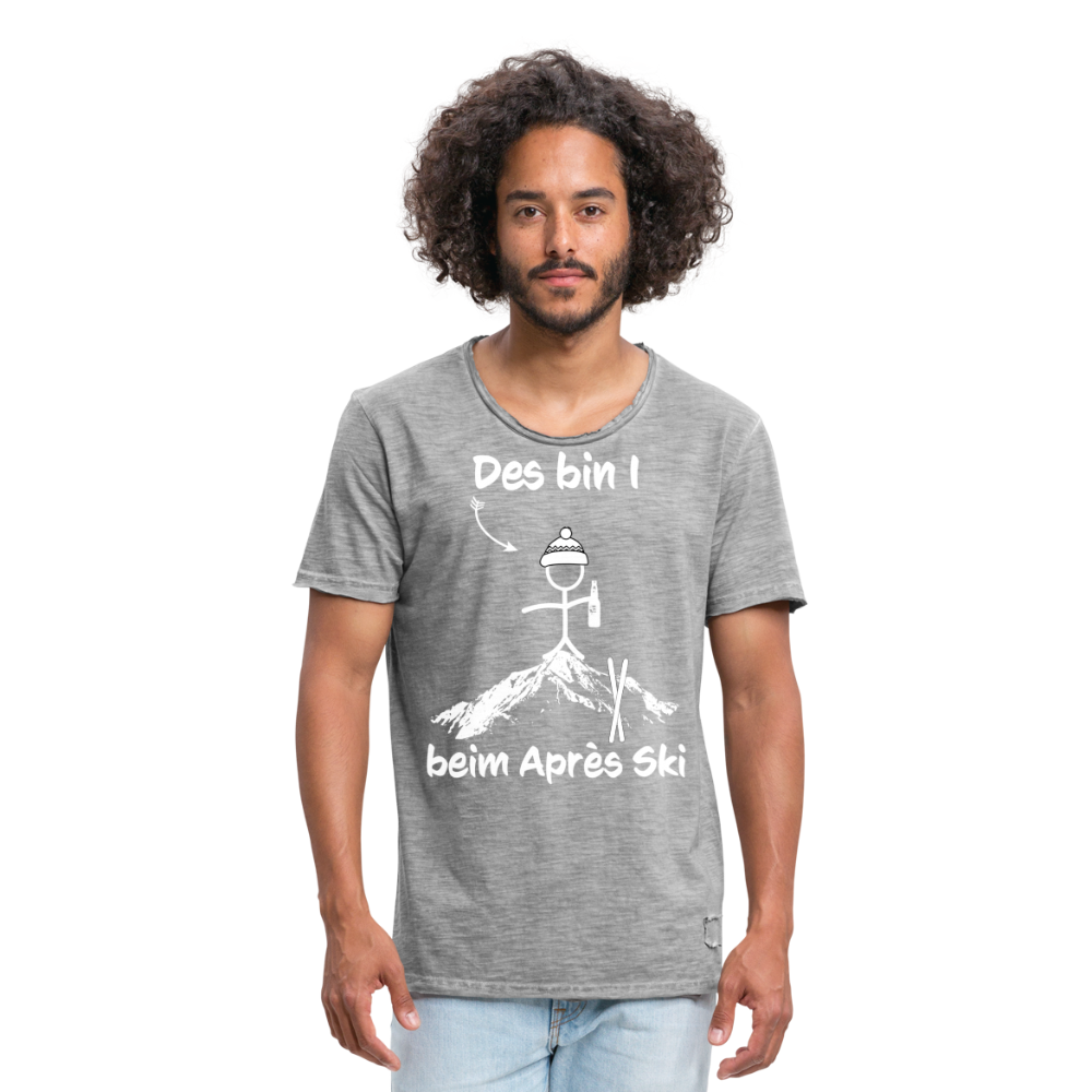 Des bin I beim Après Ski - Männer Vintage T-Shirt - Vintage Grau