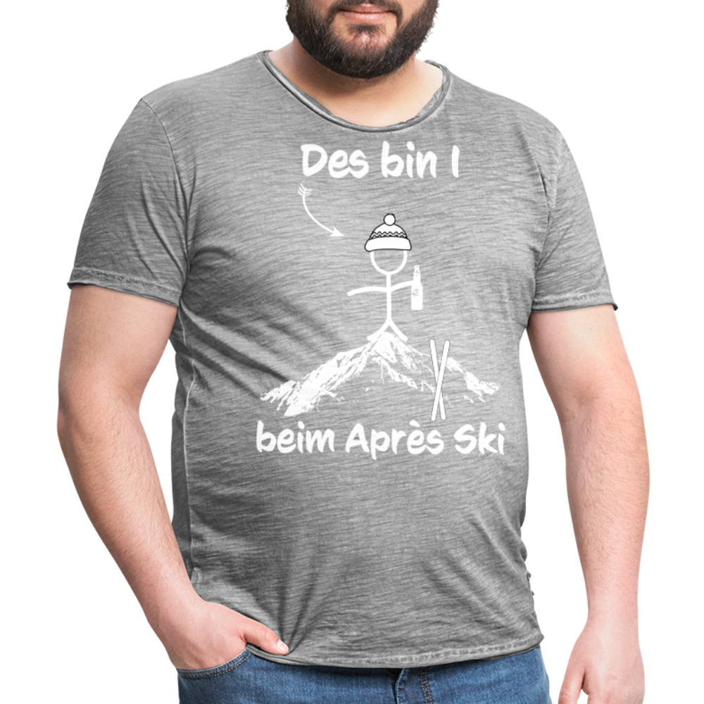 Des bin I beim Après Ski - Männer Vintage T-Shirt - Vintage Grau