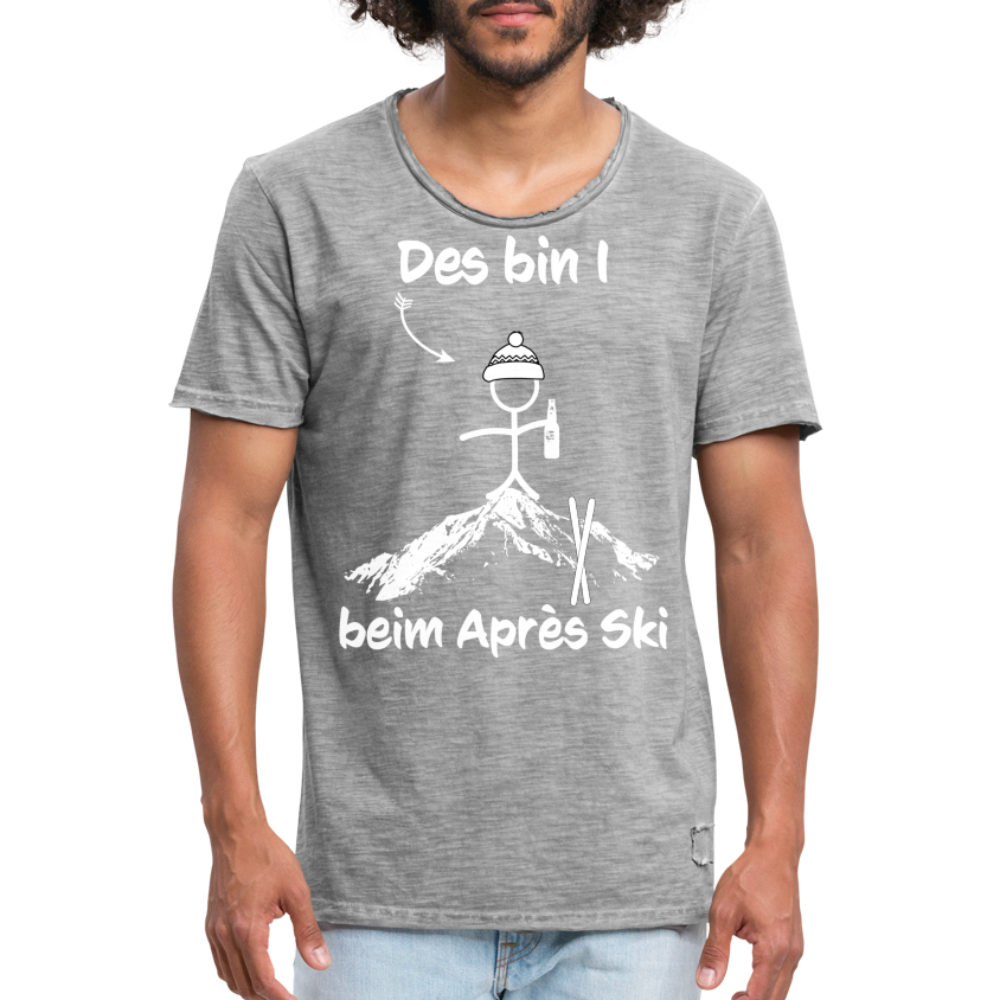 Des bin I beim Après Ski - Männer Vintage T-Shirt - Vintage Grau