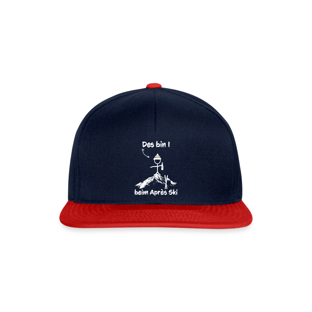 Des bin I beim Après Ski - Snapback Cap - Navy/Rot