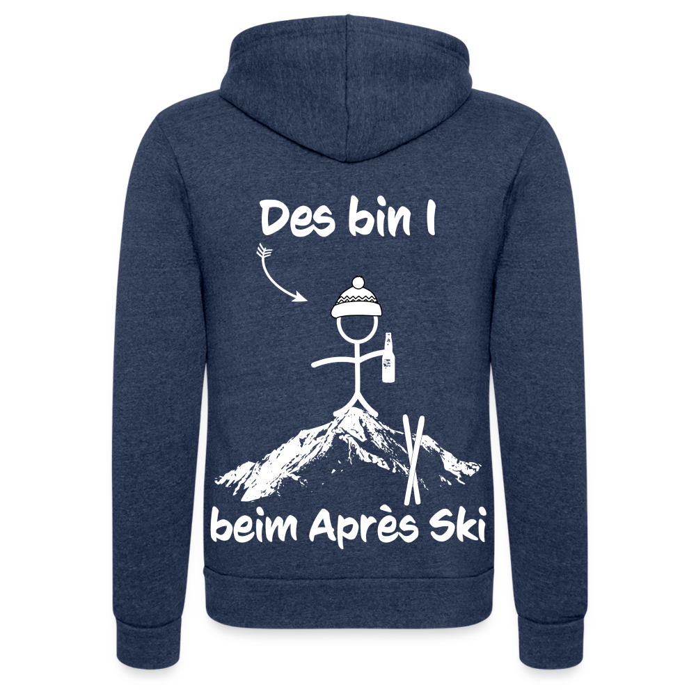 Des bin I beim Après Ski - Unisex Tri-Blend Kapuzenjacke - Navy meliert