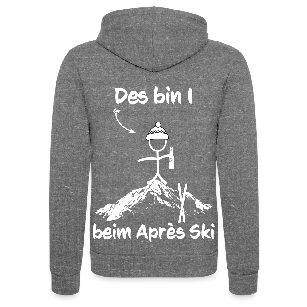 Des bin I beim Après Ski - Unisex Tri-Blend Kapuzenjacke - Grau Triblend