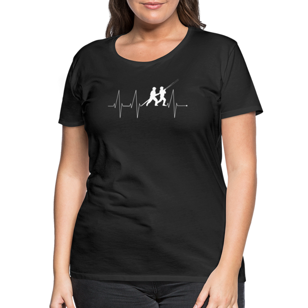 Herzschlag Feuerwehr - Frauen T-Shirt - Schwarz