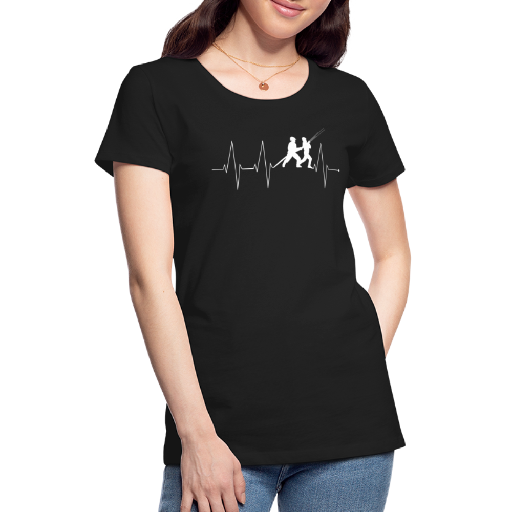 Herzschlag Feuerwehr - Frauen T-Shirt - Schwarz