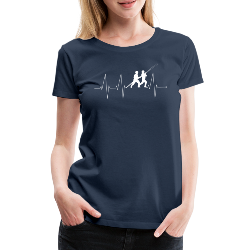 Herzschlag Feuerwehr - Frauen T-Shirt - Navy