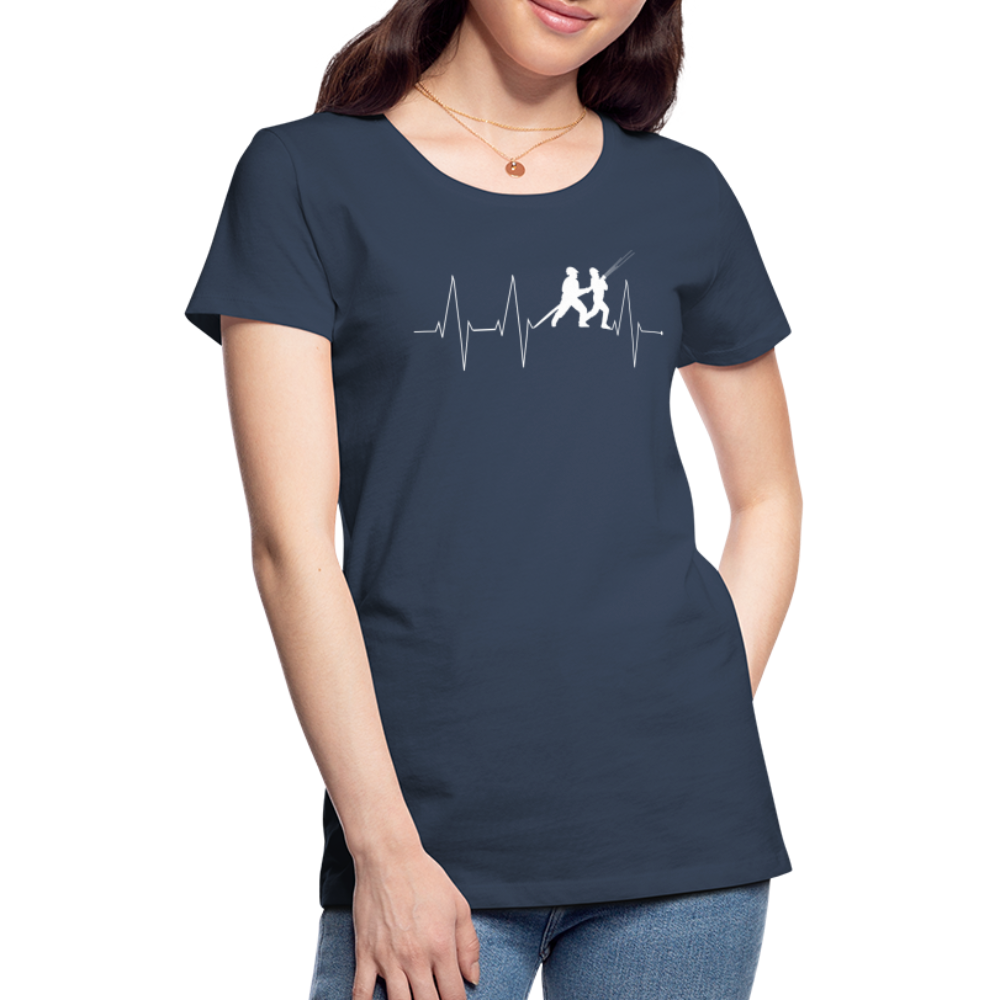 Herzschlag Feuerwehr - Frauen T-Shirt - Navy