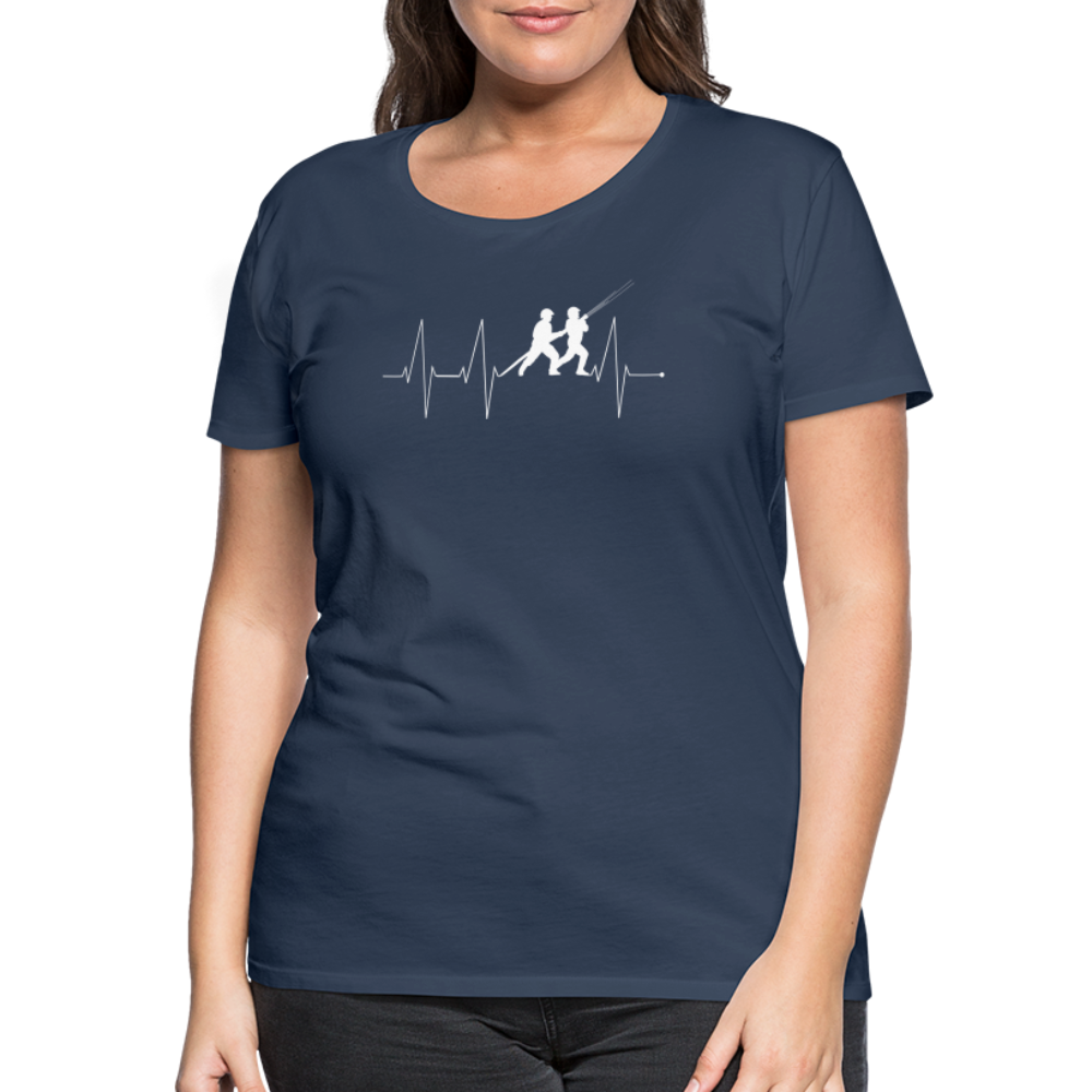 Herzschlag Feuerwehr - Frauen T-Shirt - Navy