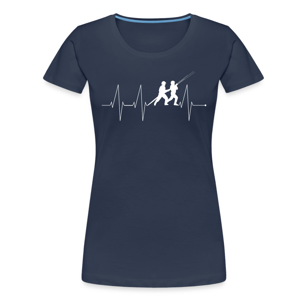 Herzschlag Feuerwehr - Frauen T-Shirt - Navy