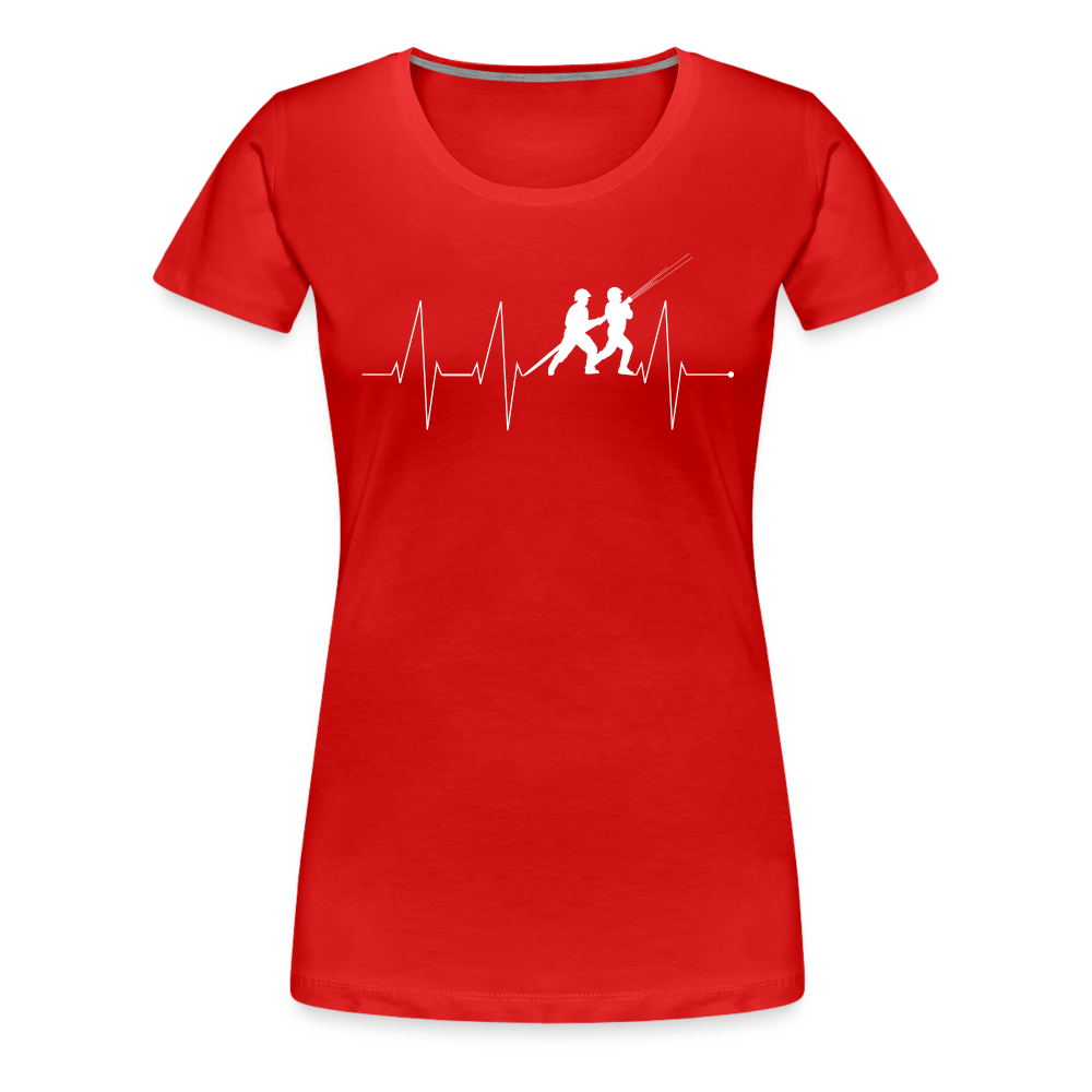 Herzschlag Feuerwehr - Frauen T-Shirt - Rot