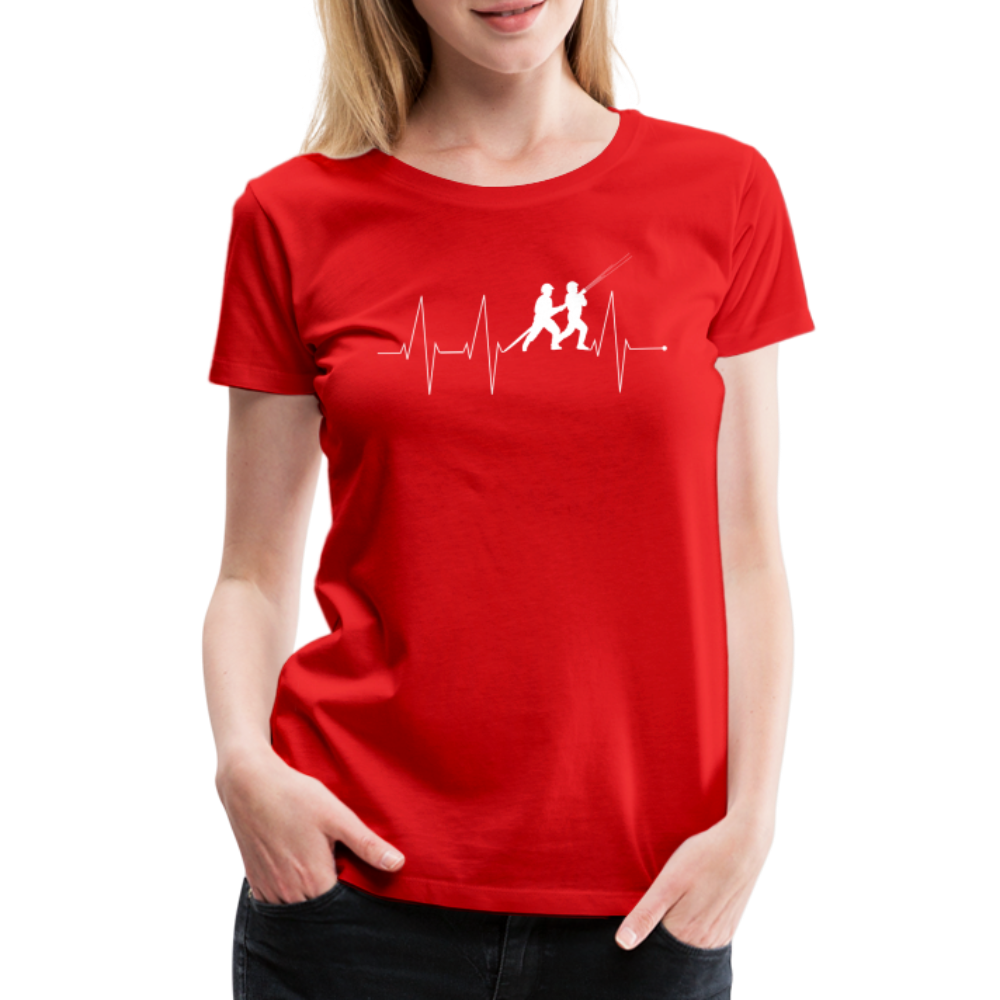 Herzschlag Feuerwehr - Frauen T-Shirt - Rot
