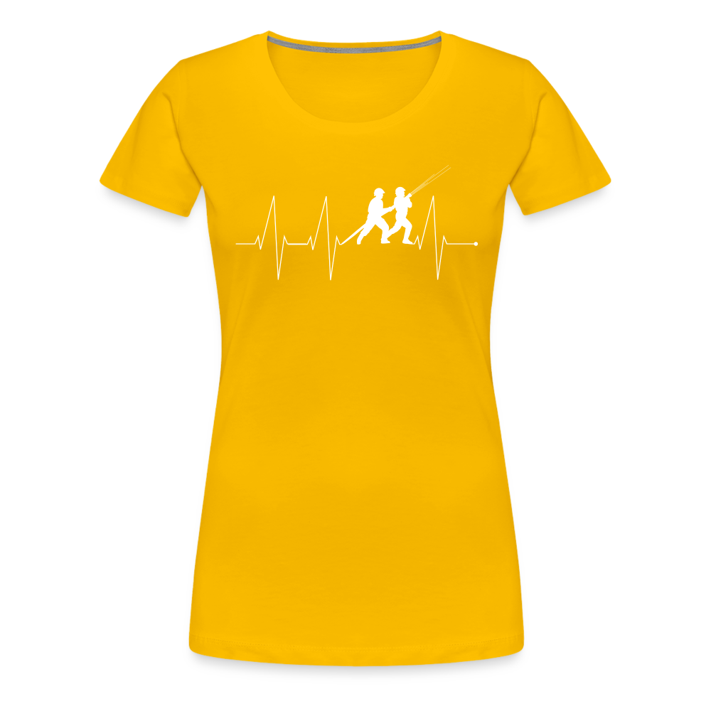 Herzschlag Feuerwehr - Frauen T-Shirt - Sonnengelb