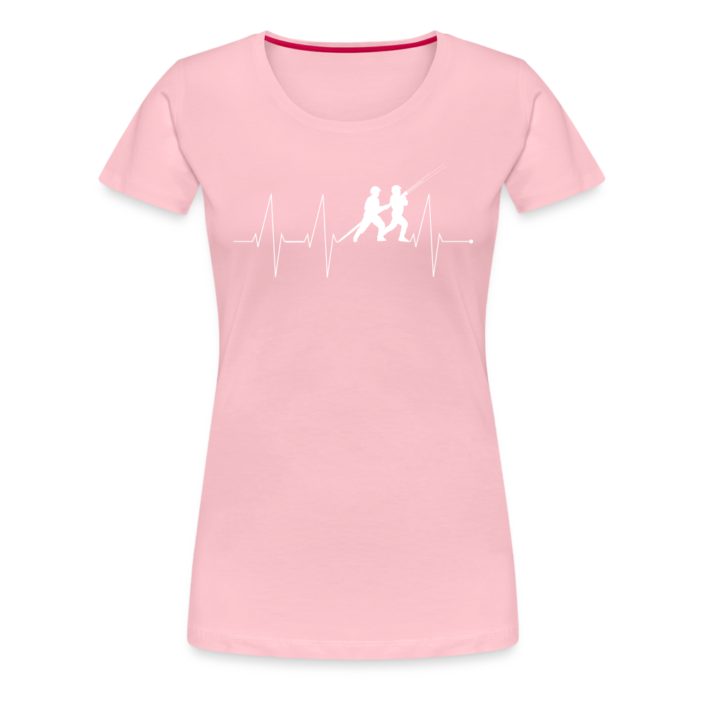 Herzschlag Feuerwehr - Frauen T-Shirt - Hellrosa