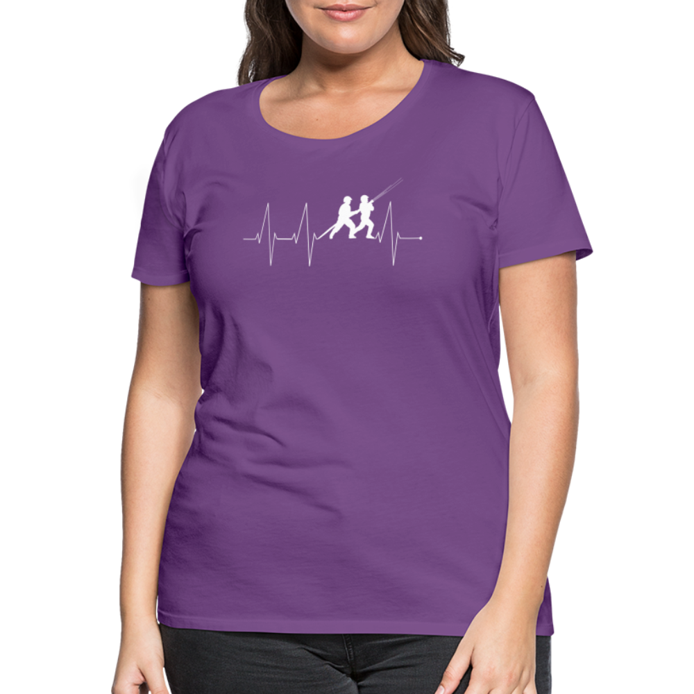 Herzschlag Feuerwehr - Frauen T-Shirt - Lila