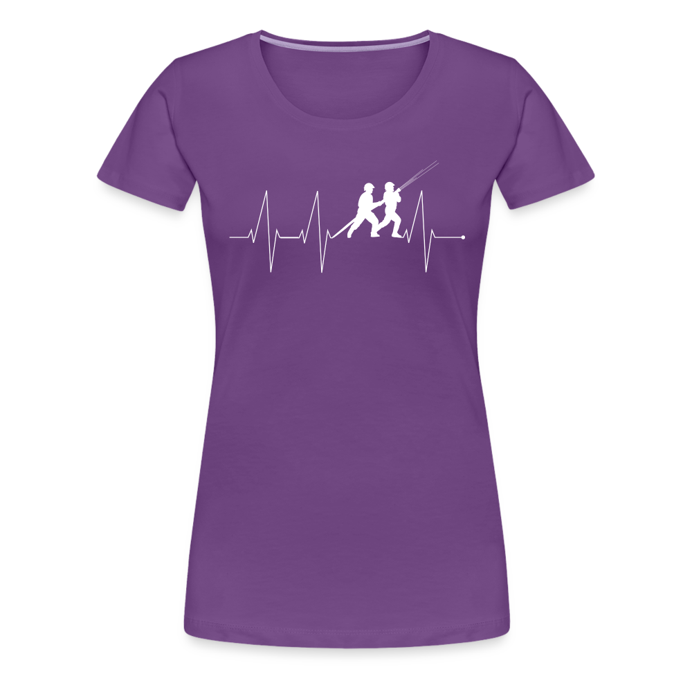 Herzschlag Feuerwehr - Frauen T-Shirt - Lila