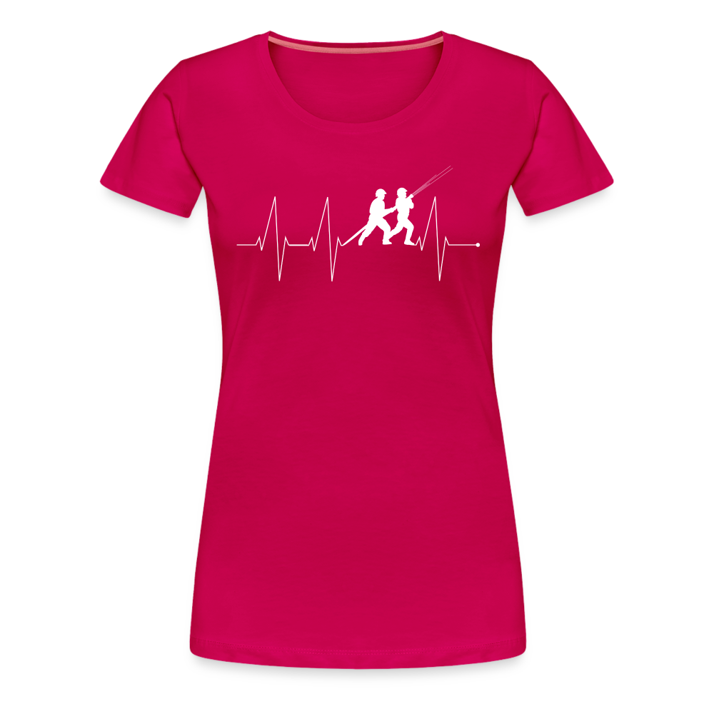 Herzschlag Feuerwehr - Frauen T-Shirt - dunkles Pink