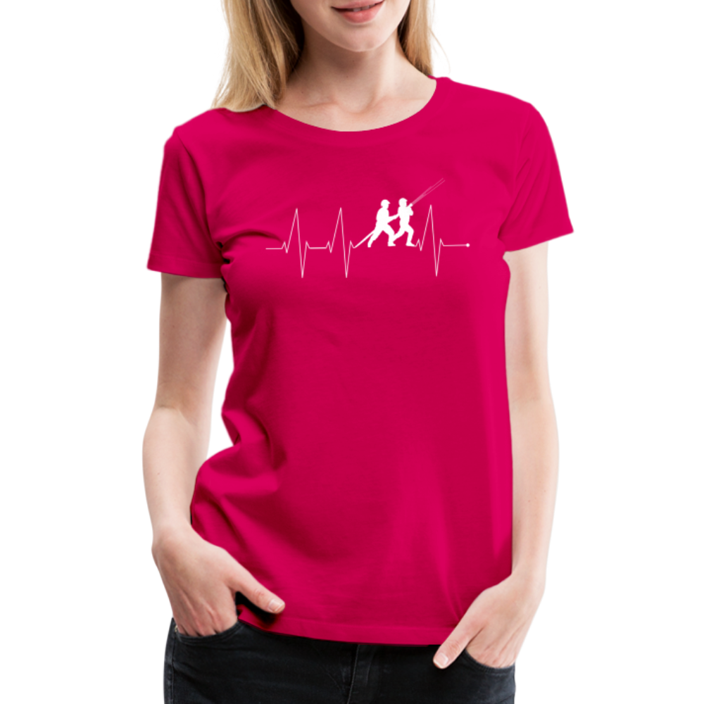 Herzschlag Feuerwehr - Frauen T-Shirt - dunkles Pink
