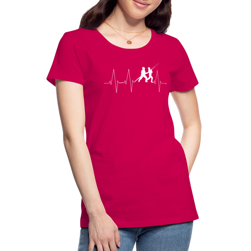Herzschlag Feuerwehr - Frauen T-Shirt - dunkles Pink