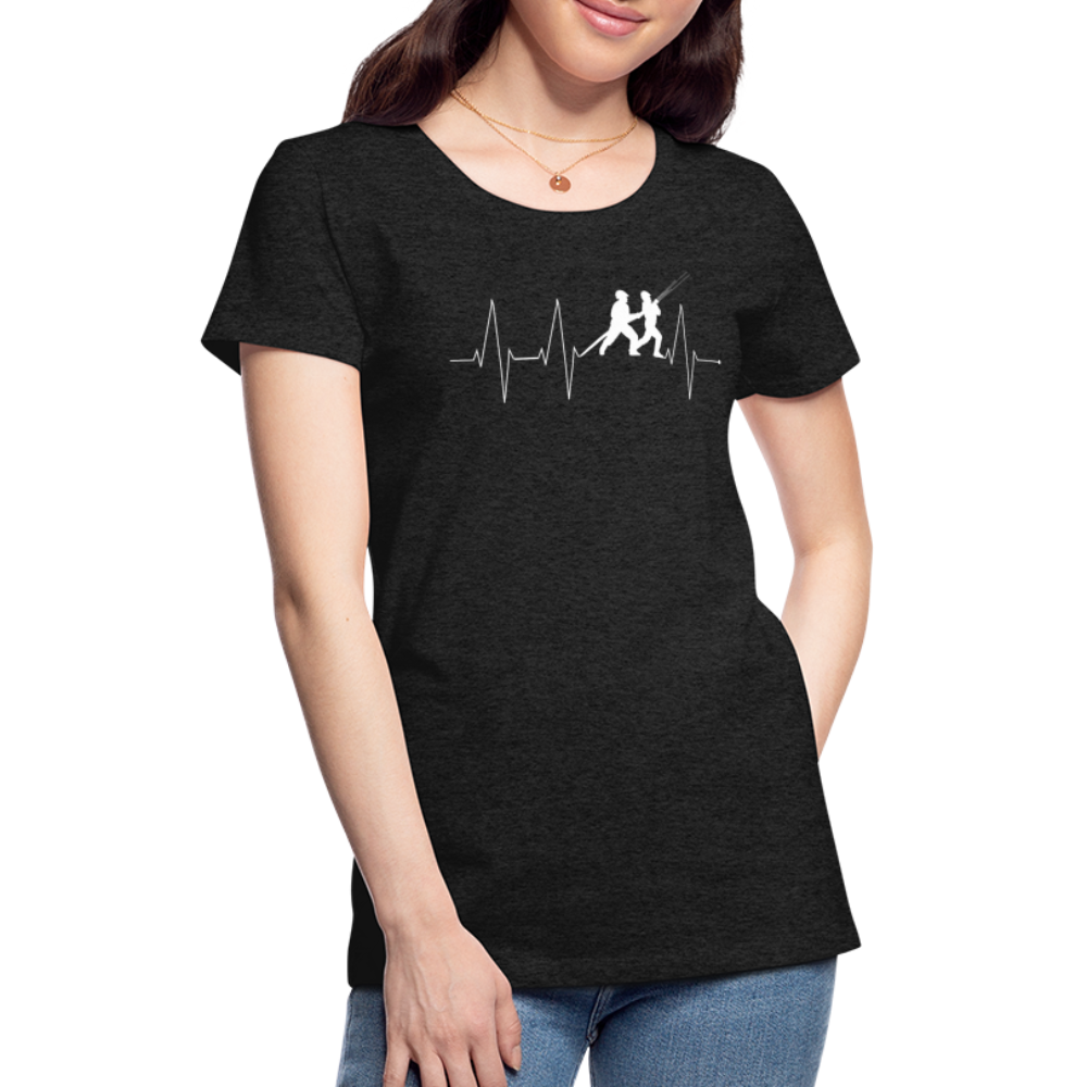 Herzschlag Feuerwehr - Frauen T-Shirt - Anthrazit