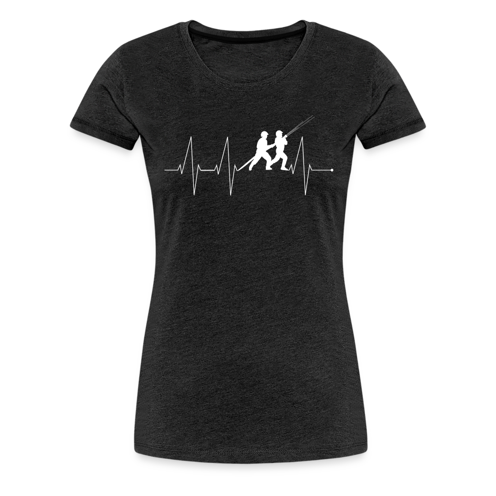Herzschlag Feuerwehr - Frauen T-Shirt - Anthrazit