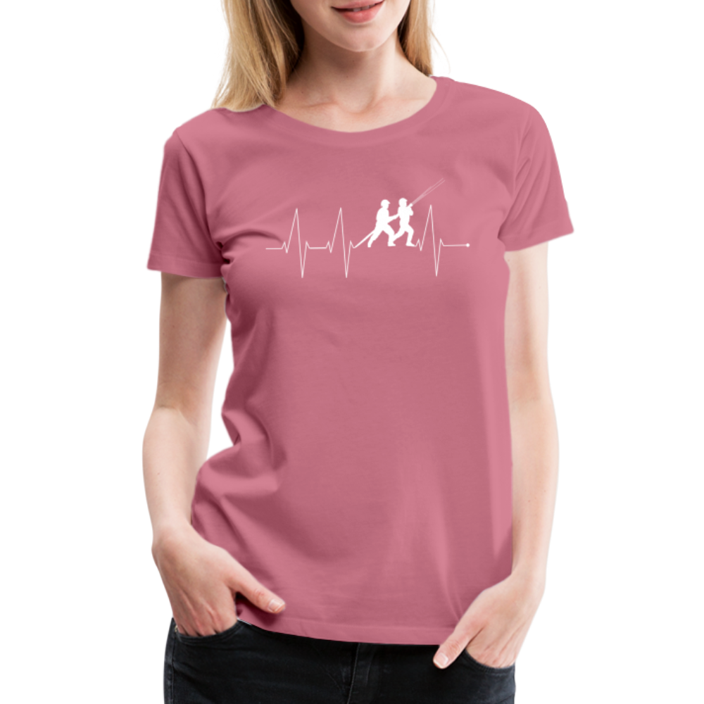 Herzschlag Feuerwehr - Frauen T-Shirt - Malve