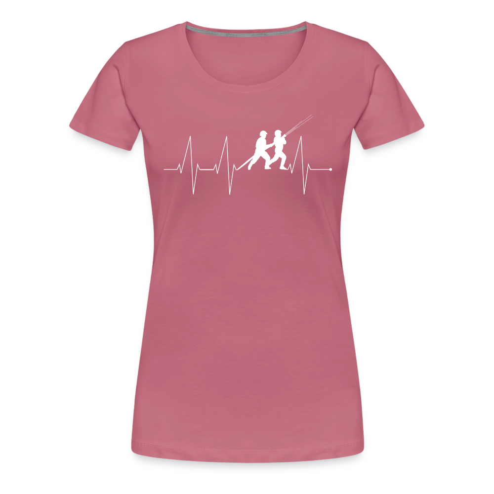 Herzschlag Feuerwehr - Frauen T-Shirt - Malve