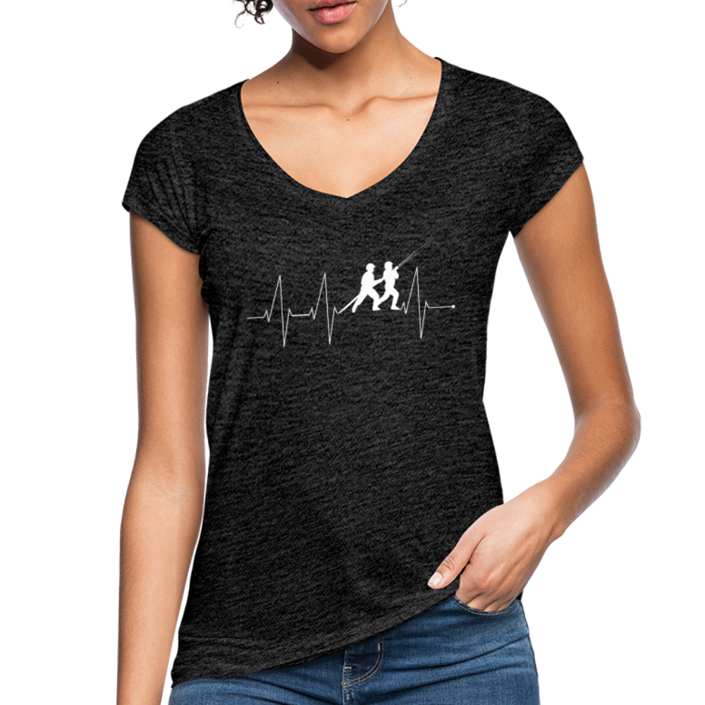 Herzschlag Feuerwehr - Frauen Vintage T-Shirt - Anthrazit