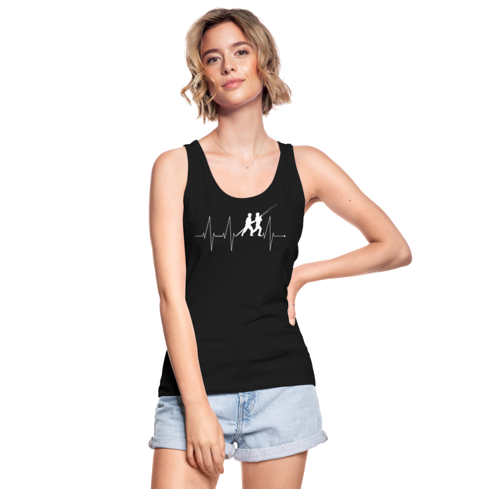 Herzschlag Feuerwehr - Frauen Tank Top aus 100% Bio-Baumwolle - Schwarz