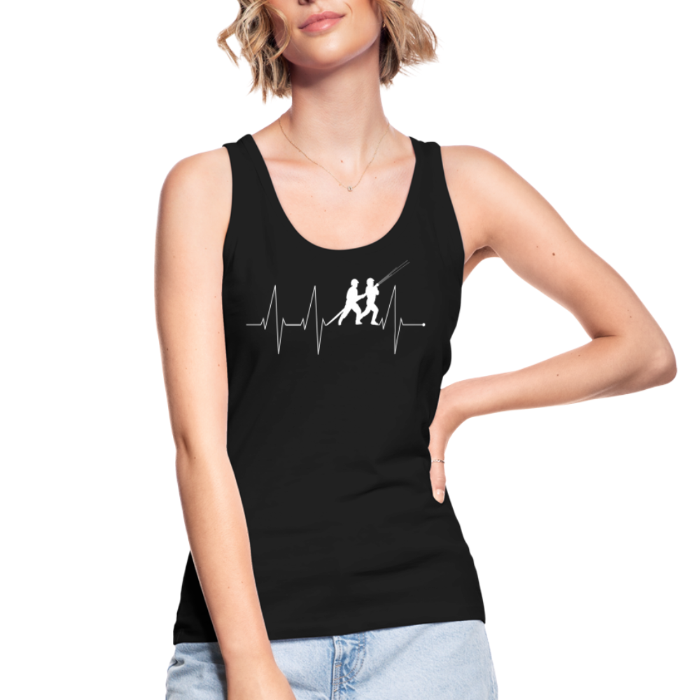 Herzschlag Feuerwehr - Frauen Tank Top aus 100% Bio-Baumwolle - Schwarz
