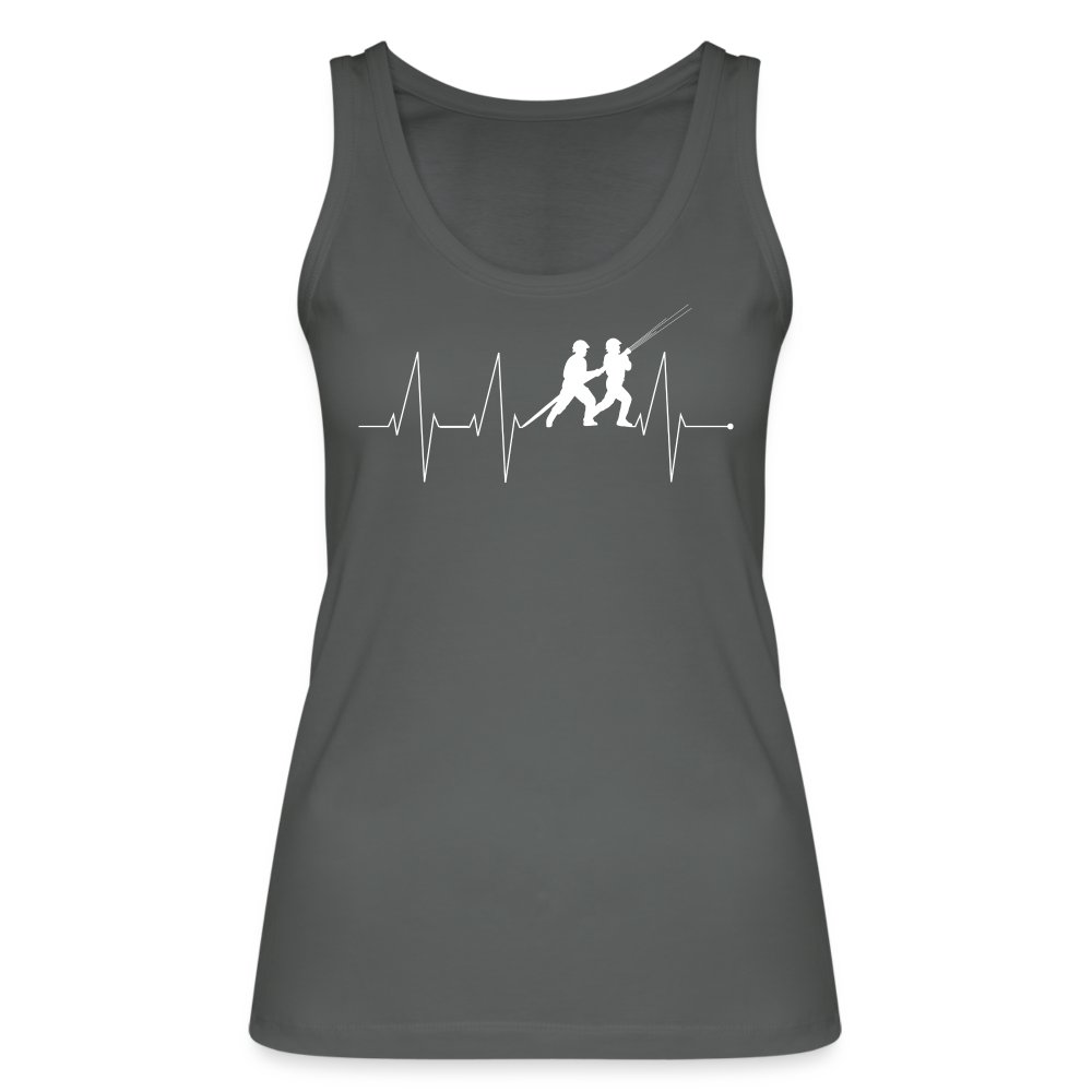 Herzschlag Feuerwehr - Frauen Tank Top aus 100% Bio-Baumwolle - Anthrazit