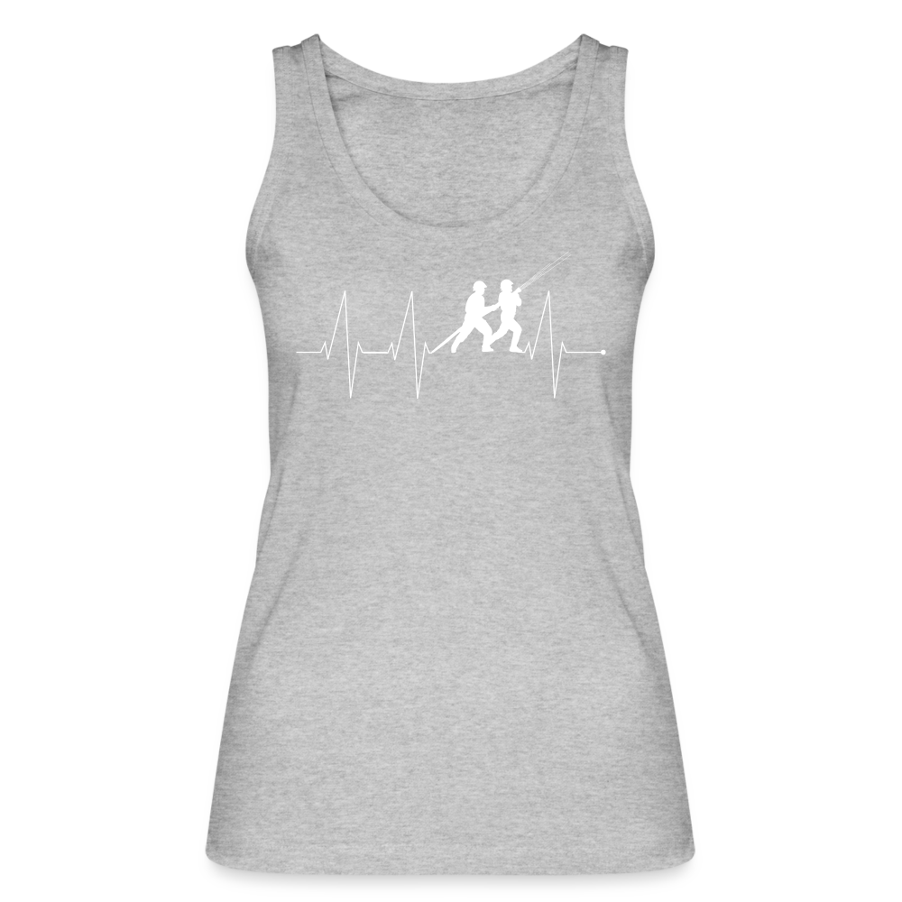 Herzschlag Feuerwehr - Frauen Tank Top aus 100% Bio-Baumwolle - Grau meliert
