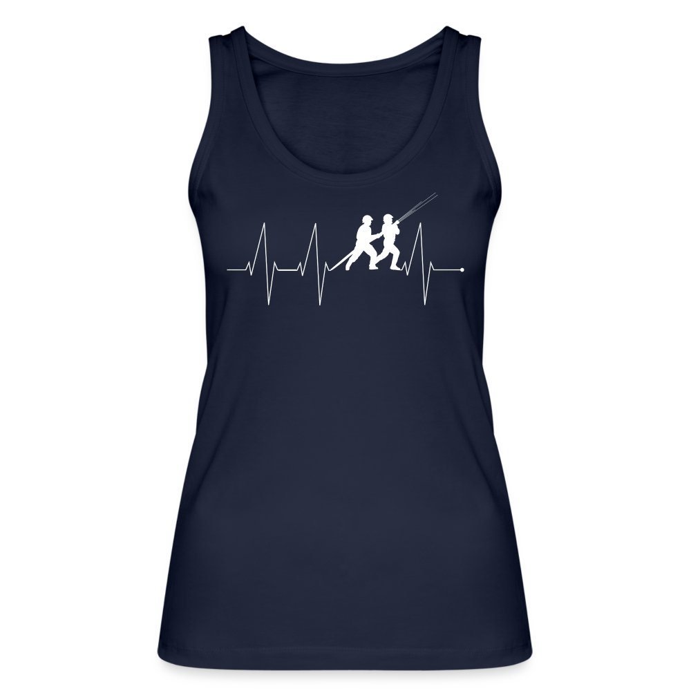 Herzschlag Feuerwehr - Frauen Tank Top aus 100% Bio-Baumwolle - Navy