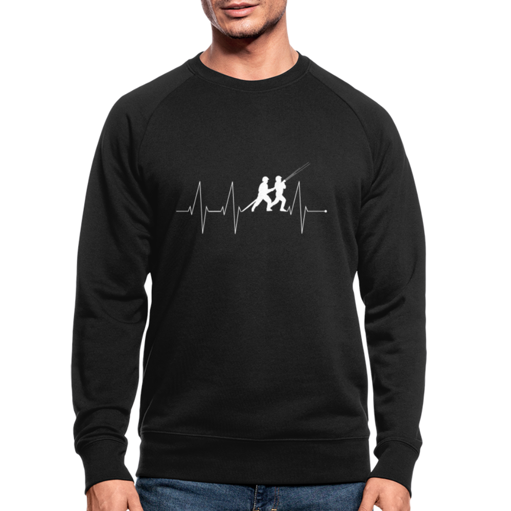 Herzschlag Feuerwehr - Männer Bio-Sweatshirt - Schwarz