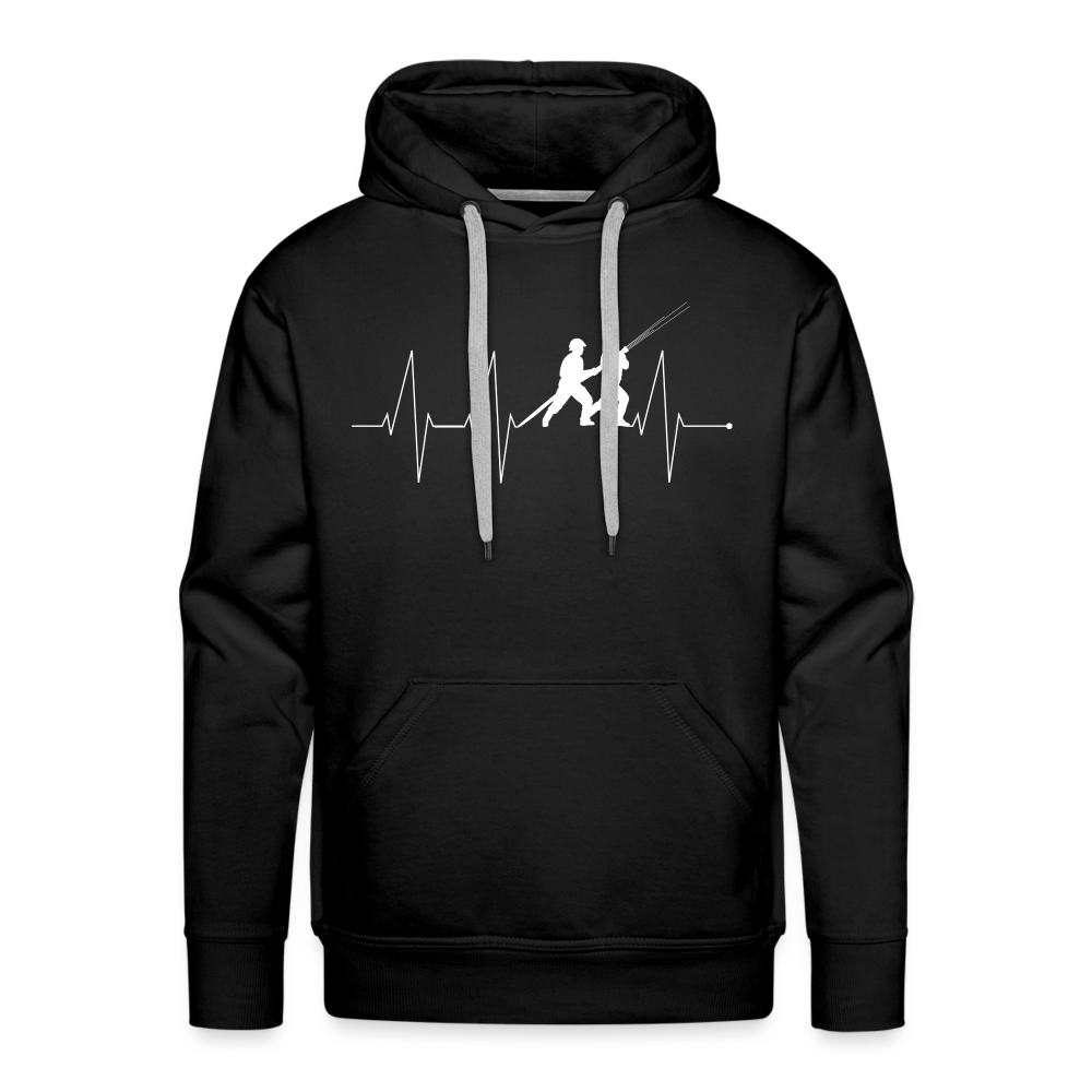 Herzschlag Feuerwehr - Männer Hoodie - Schwarz