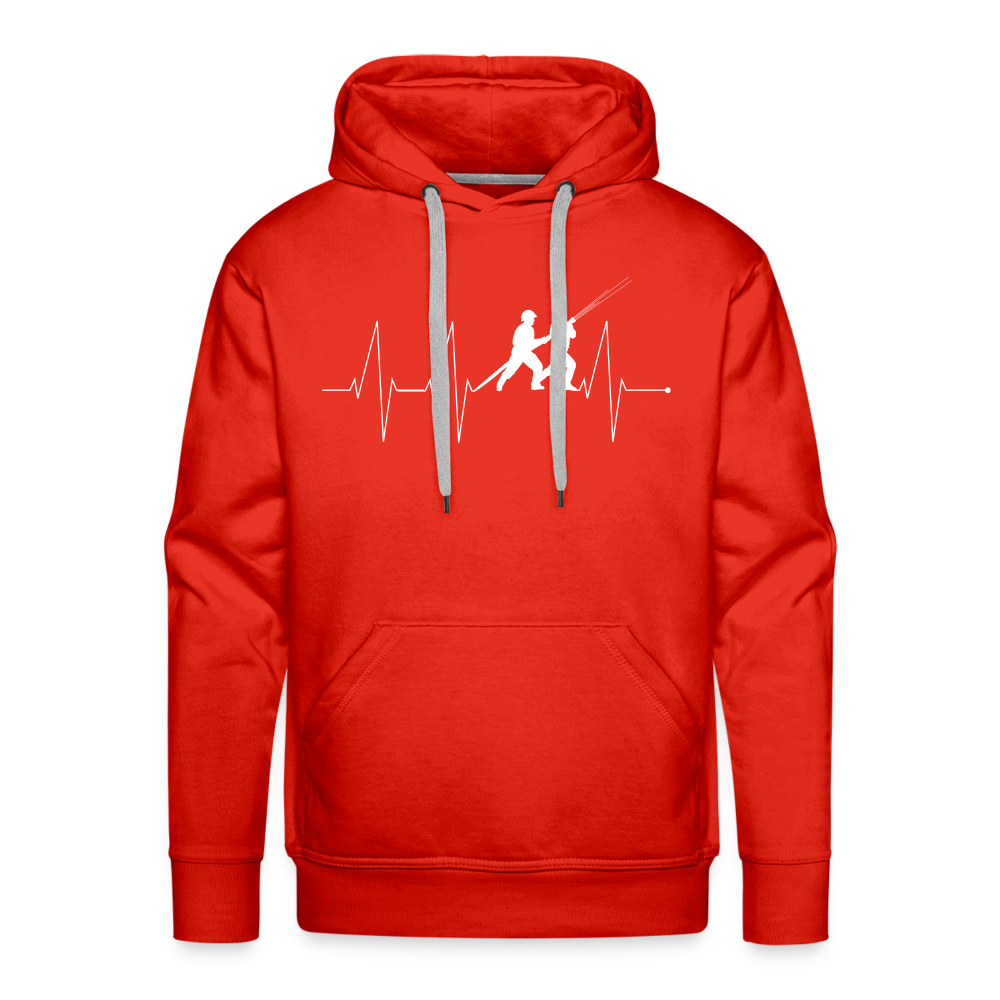 Herzschlag Feuerwehr - Männer Hoodie - Rot