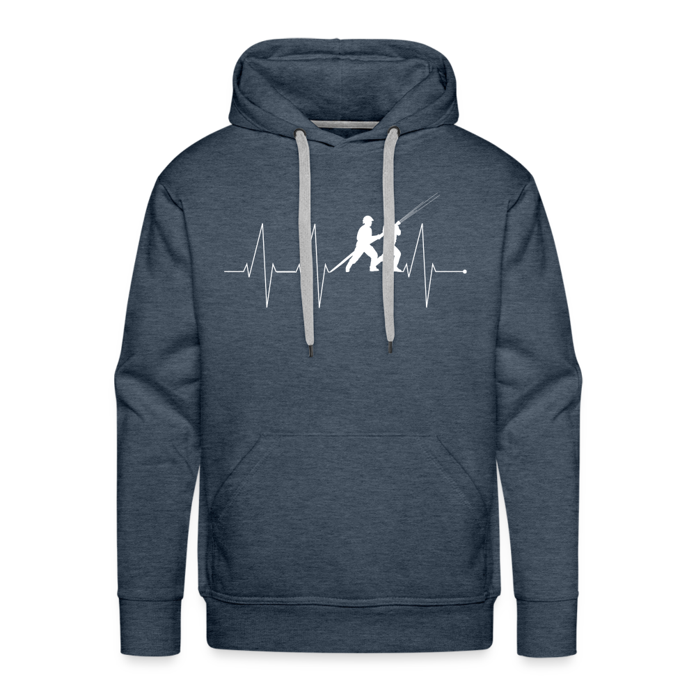 Herzschlag Feuerwehr - Männer Hoodie - Jeansblau