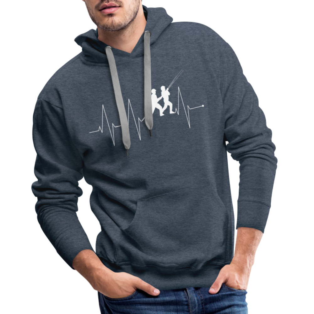 Herzschlag Feuerwehr - Männer Hoodie - Jeansblau