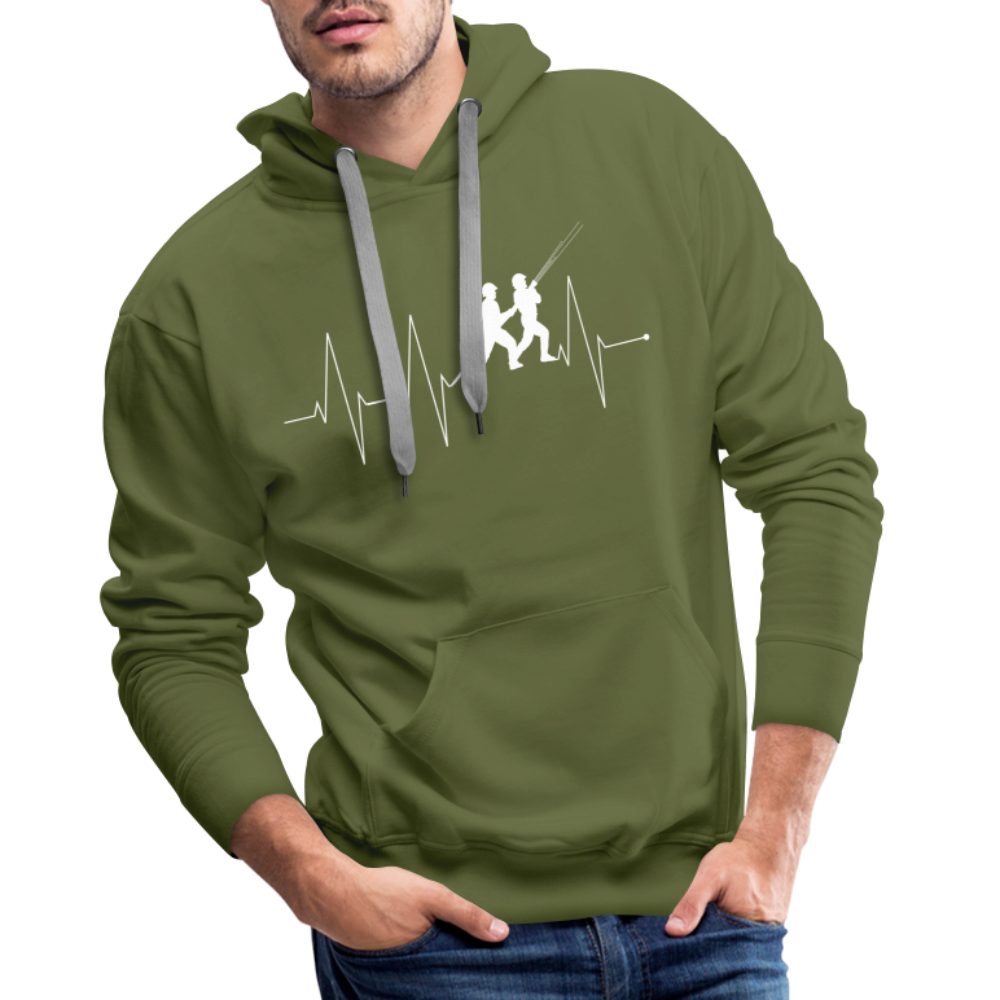 Herzschlag Feuerwehr - Männer Hoodie - Olivgrün
