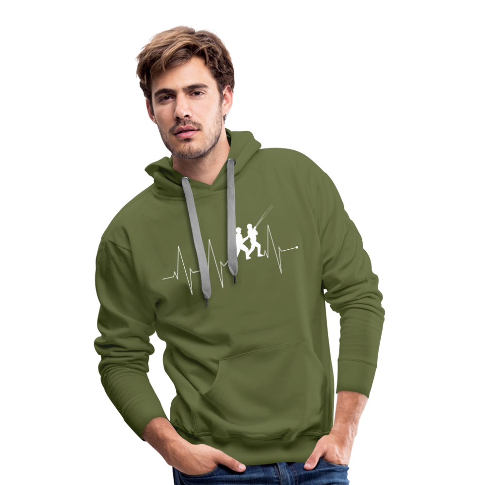 Herzschlag Feuerwehr - Männer Hoodie - Olivgrün