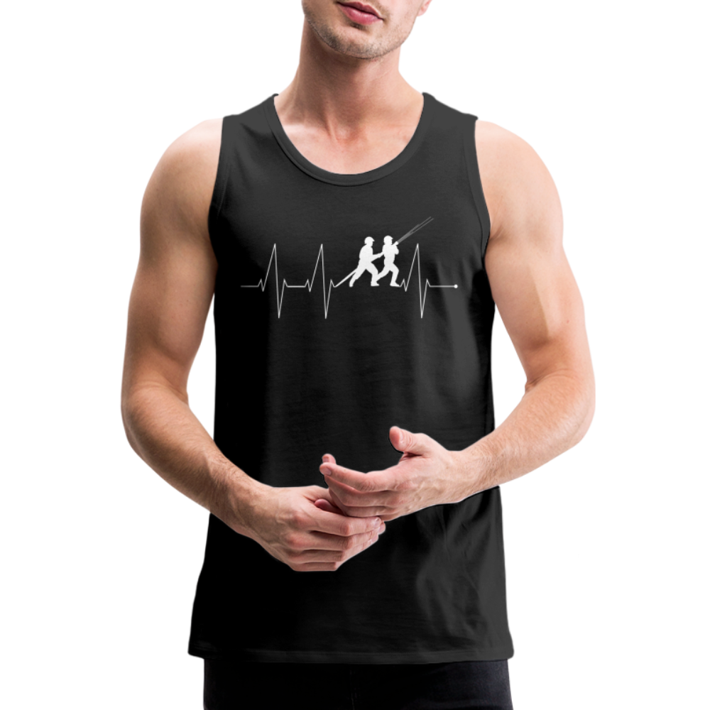 Herzschlag Feuerwehr - Männer Tank Top - Schwarz