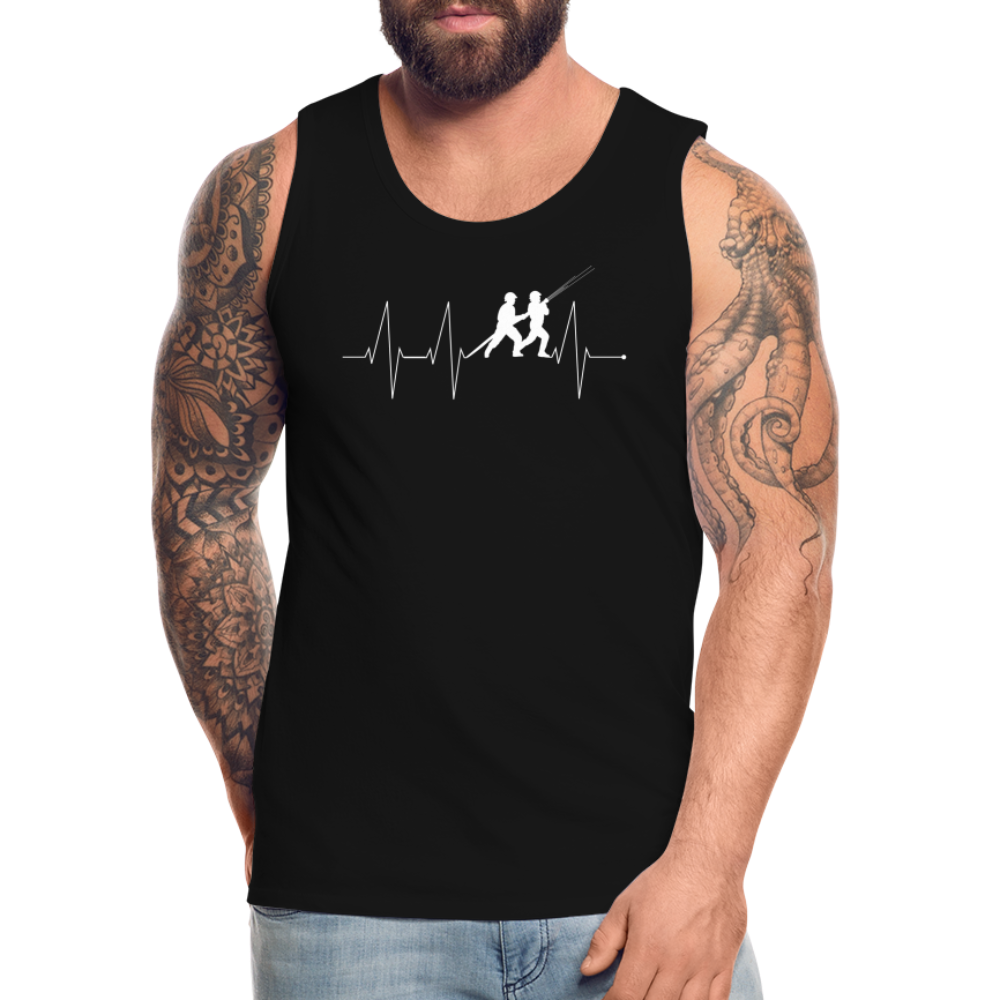 Herzschlag Feuerwehr - Männer Tank Top - Schwarz