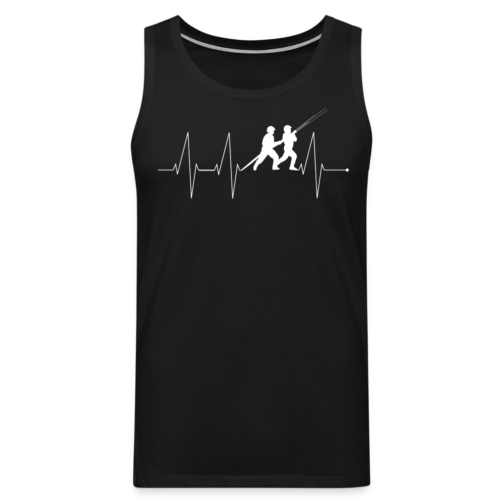 Herzschlag Feuerwehr - Männer Tank Top - Schwarz