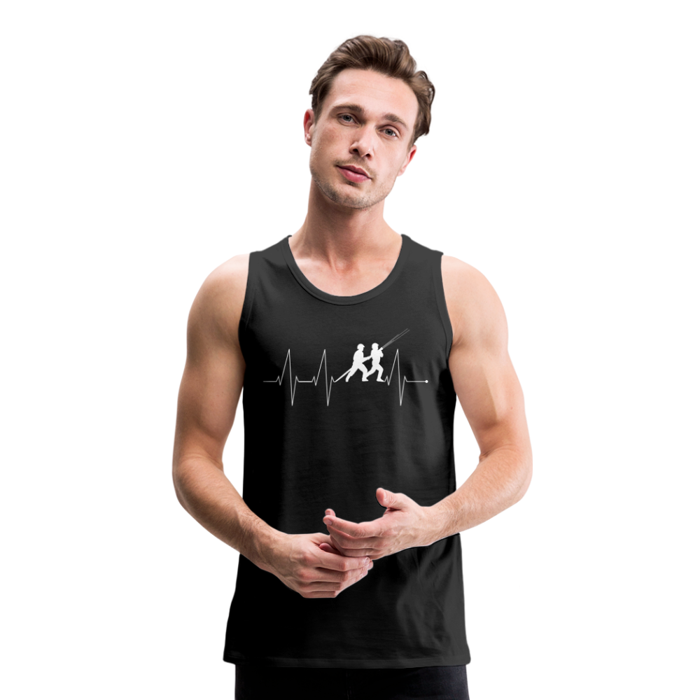 Herzschlag Feuerwehr - Männer Tank Top - Schwarz