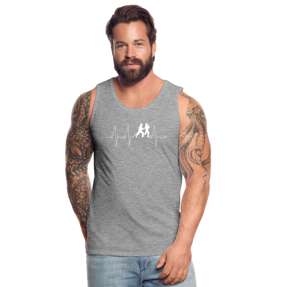 Herzschlag Feuerwehr - Männer Tank Top - Grau meliert