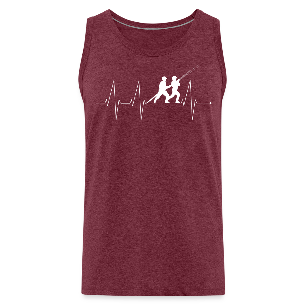 Herzschlag Feuerwehr - Männer Tank Top - Bordeauxrot meliert
